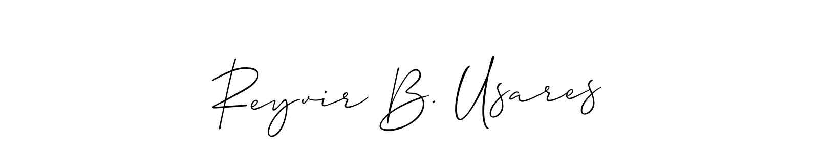 Also we have Reyvir B. Usares name is the best signature style. Create professional handwritten signature collection using Allison_Script autograph style. Reyvir B. Usares signature style 2 images and pictures png