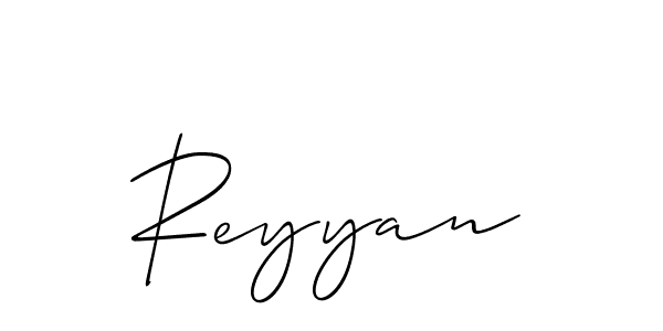 How to make Reyyan name signature. Use Allison_Script style for creating short signs online. This is the latest handwritten sign. Reyyan signature style 2 images and pictures png