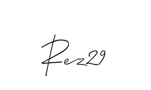 The best way (Allison_Script) to make a short signature is to pick only two or three words in your name. The name Rez29 include a total of six letters. For converting this name. Rez29 signature style 2 images and pictures png