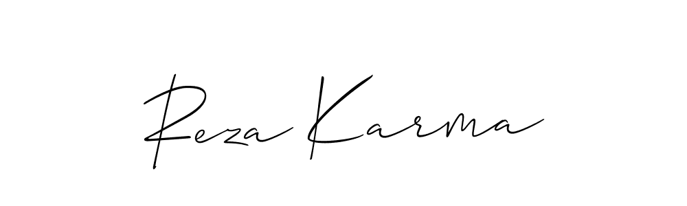 Reza Karma stylish signature style. Best Handwritten Sign (Allison_Script) for my name. Handwritten Signature Collection Ideas for my name Reza Karma. Reza Karma signature style 2 images and pictures png