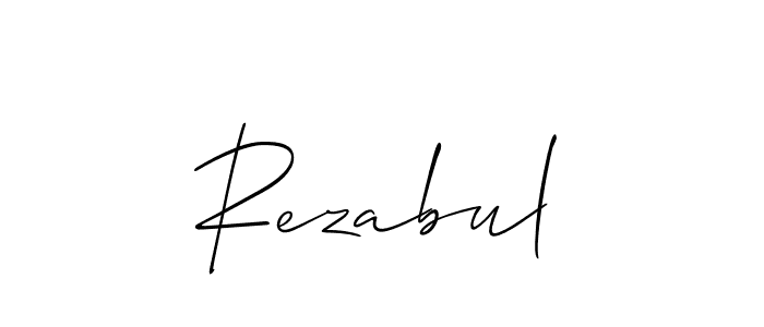 How to Draw Rezabul signature style? Allison_Script is a latest design signature styles for name Rezabul. Rezabul signature style 2 images and pictures png