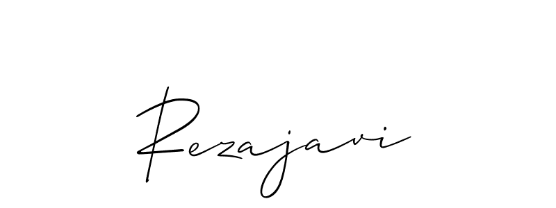 Use a signature maker to create a handwritten signature online. With this signature software, you can design (Allison_Script) your own signature for name Rezajavi. Rezajavi signature style 2 images and pictures png