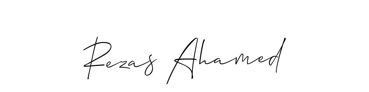 How to Draw Rezas Ahamed signature style? Allison_Script is a latest design signature styles for name Rezas Ahamed. Rezas Ahamed signature style 2 images and pictures png
