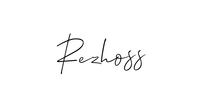 How to make Rezhoss name signature. Use Allison_Script style for creating short signs online. This is the latest handwritten sign. Rezhoss signature style 2 images and pictures png