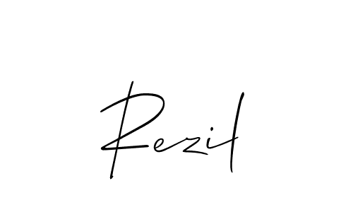 How to make Rezil name signature. Use Allison_Script style for creating short signs online. This is the latest handwritten sign. Rezil signature style 2 images and pictures png