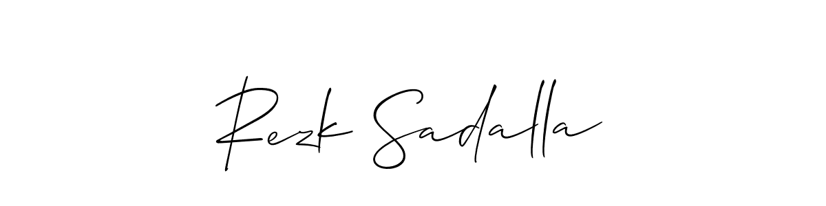 Allison_Script is a professional signature style that is perfect for those who want to add a touch of class to their signature. It is also a great choice for those who want to make their signature more unique. Get Rezk Sadalla name to fancy signature for free. Rezk Sadalla signature style 2 images and pictures png