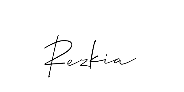 You can use this online signature creator to create a handwritten signature for the name Rezkia. This is the best online autograph maker. Rezkia signature style 2 images and pictures png