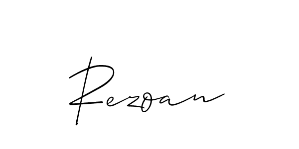Make a beautiful signature design for name Rezoan. With this signature (Allison_Script) style, you can create a handwritten signature for free. Rezoan signature style 2 images and pictures png