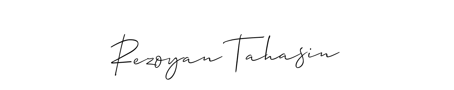 Rezoyan Tahasin stylish signature style. Best Handwritten Sign (Allison_Script) for my name. Handwritten Signature Collection Ideas for my name Rezoyan Tahasin. Rezoyan Tahasin signature style 2 images and pictures png