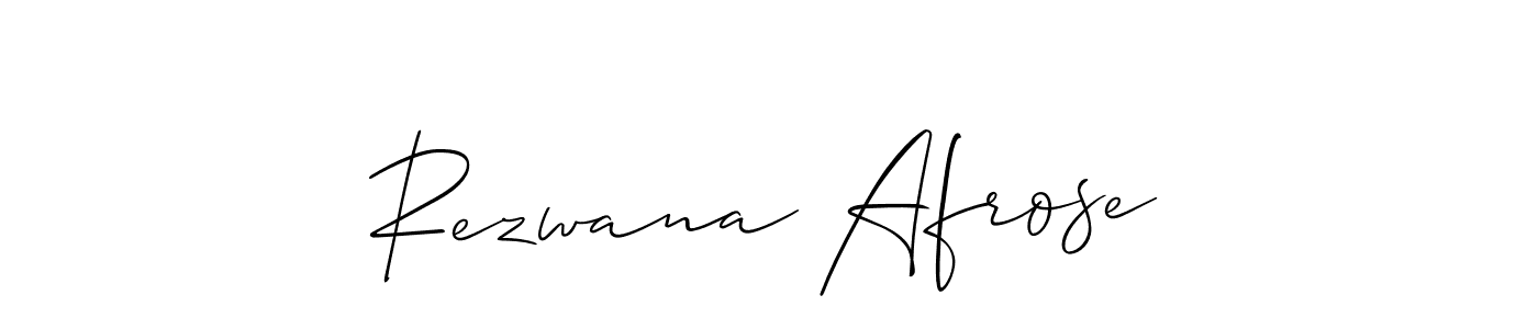 How to make Rezwana Afrose name signature. Use Allison_Script style for creating short signs online. This is the latest handwritten sign. Rezwana Afrose signature style 2 images and pictures png