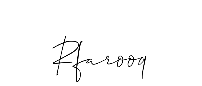 if you are searching for the best signature style for your name Rfarooq. so please give up your signature search. here we have designed multiple signature styles  using Allison_Script. Rfarooq signature style 2 images and pictures png