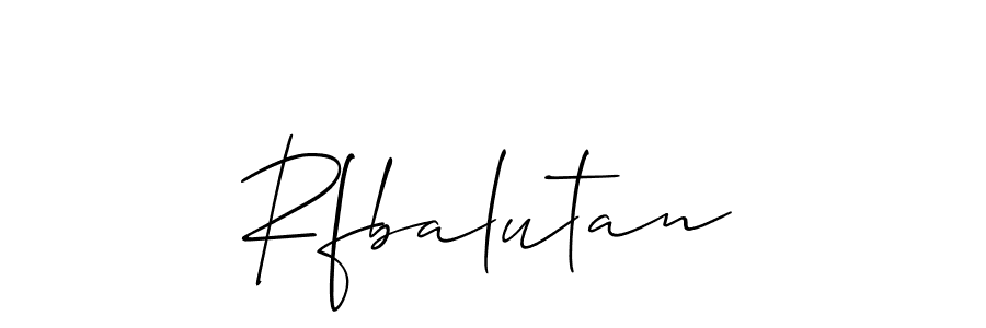 if you are searching for the best signature style for your name Rfbalutan. so please give up your signature search. here we have designed multiple signature styles  using Allison_Script. Rfbalutan signature style 2 images and pictures png