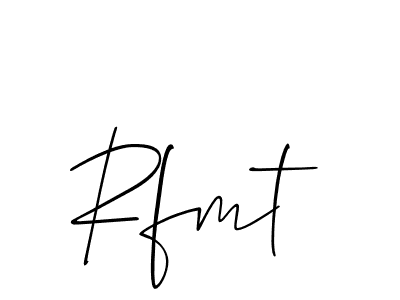 Create a beautiful signature design for name Rfmt. With this signature (Allison_Script) fonts, you can make a handwritten signature for free. Rfmt signature style 2 images and pictures png