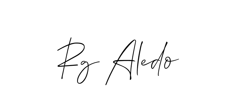 Also we have Rg Aledo name is the best signature style. Create professional handwritten signature collection using Allison_Script autograph style. Rg Aledo signature style 2 images and pictures png