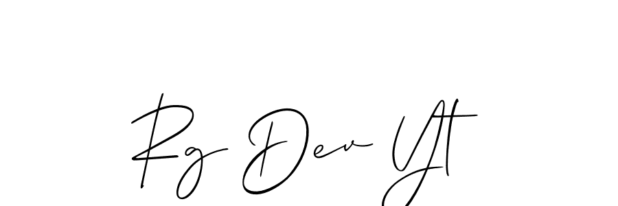 Similarly Allison_Script is the best handwritten signature design. Signature creator online .You can use it as an online autograph creator for name Rg Dev Yt. Rg Dev Yt signature style 2 images and pictures png