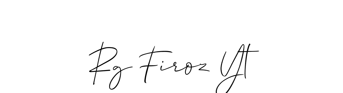How to Draw Rg Firoz Yt signature style? Allison_Script is a latest design signature styles for name Rg Firoz Yt. Rg Firoz Yt signature style 2 images and pictures png