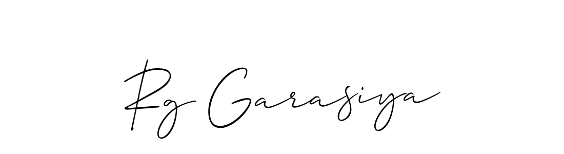 It looks lik you need a new signature style for name Rg Garasiya. Design unique handwritten (Allison_Script) signature with our free signature maker in just a few clicks. Rg Garasiya signature style 2 images and pictures png