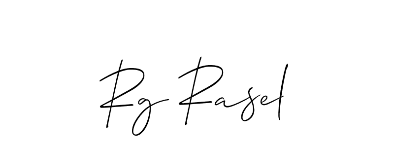 You should practise on your own different ways (Allison_Script) to write your name (Rg Rasel) in signature. don't let someone else do it for you. Rg Rasel signature style 2 images and pictures png