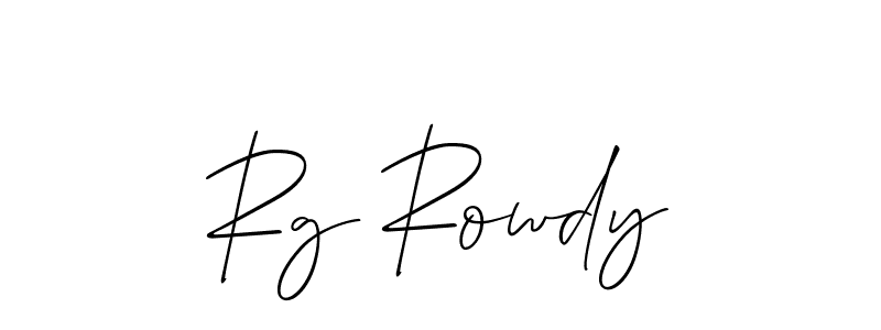 How to make Rg Rowdy name signature. Use Allison_Script style for creating short signs online. This is the latest handwritten sign. Rg Rowdy signature style 2 images and pictures png