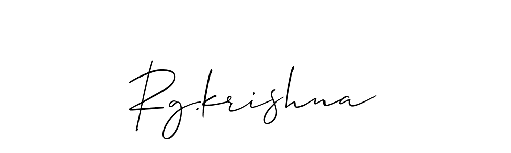 How to make Rg.krishna signature? Allison_Script is a professional autograph style. Create handwritten signature for Rg.krishna name. Rg.krishna signature style 2 images and pictures png