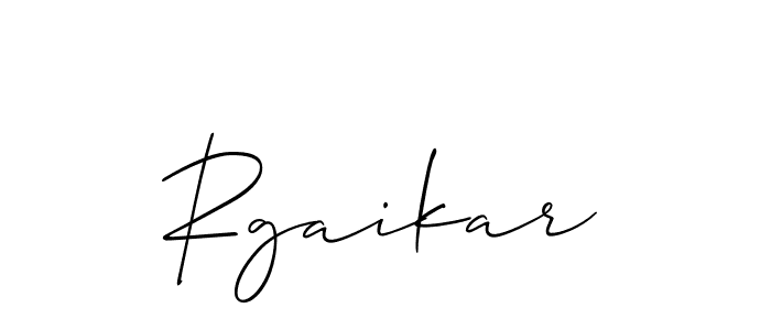 if you are searching for the best signature style for your name Rgaikar. so please give up your signature search. here we have designed multiple signature styles  using Allison_Script. Rgaikar signature style 2 images and pictures png