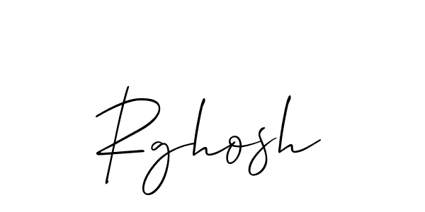 Use a signature maker to create a handwritten signature online. With this signature software, you can design (Allison_Script) your own signature for name Rghosh. Rghosh signature style 2 images and pictures png