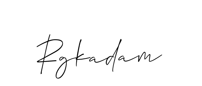 Use a signature maker to create a handwritten signature online. With this signature software, you can design (Allison_Script) your own signature for name Rgkadam. Rgkadam signature style 2 images and pictures png