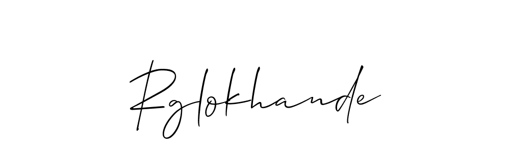 How to make Rglokhande name signature. Use Allison_Script style for creating short signs online. This is the latest handwritten sign. Rglokhande signature style 2 images and pictures png