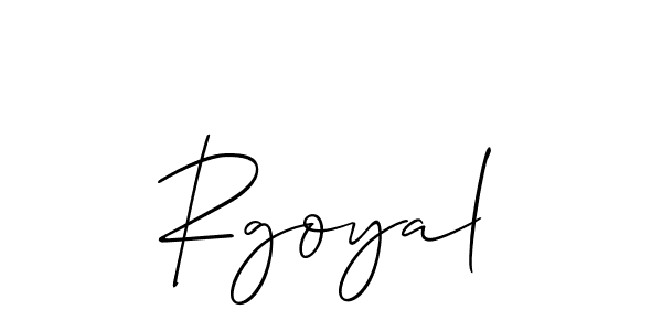 Use a signature maker to create a handwritten signature online. With this signature software, you can design (Allison_Script) your own signature for name Rgoyal. Rgoyal signature style 2 images and pictures png