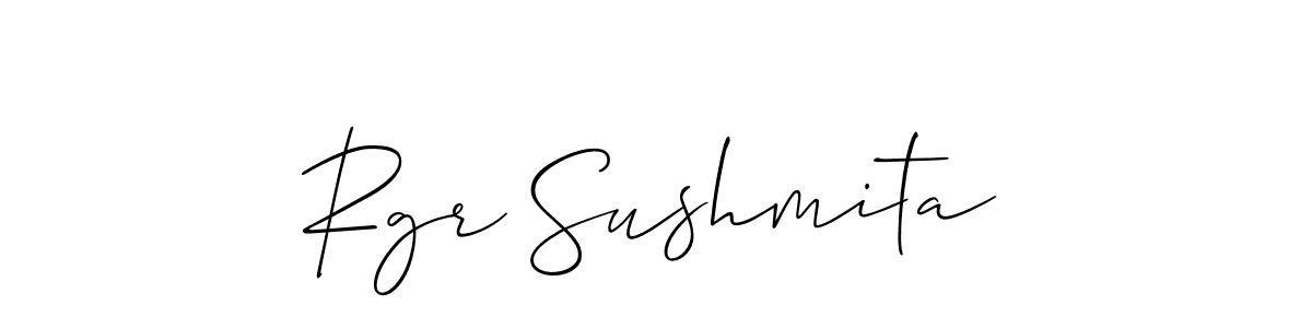 Rgr Sushmita stylish signature style. Best Handwritten Sign (Allison_Script) for my name. Handwritten Signature Collection Ideas for my name Rgr Sushmita. Rgr Sushmita signature style 2 images and pictures png