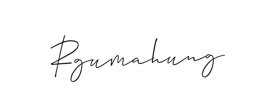 Allison_Script is a professional signature style that is perfect for those who want to add a touch of class to their signature. It is also a great choice for those who want to make their signature more unique. Get Rgumahung name to fancy signature for free. Rgumahung signature style 2 images and pictures png