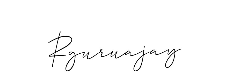 Use a signature maker to create a handwritten signature online. With this signature software, you can design (Allison_Script) your own signature for name Rguruajay. Rguruajay signature style 2 images and pictures png