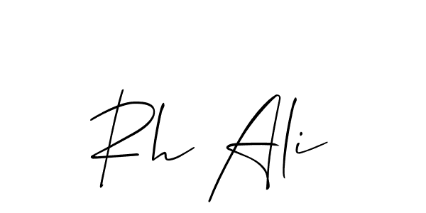 The best way (Allison_Script) to make a short signature is to pick only two or three words in your name. The name Rh Ali include a total of six letters. For converting this name. Rh Ali signature style 2 images and pictures png