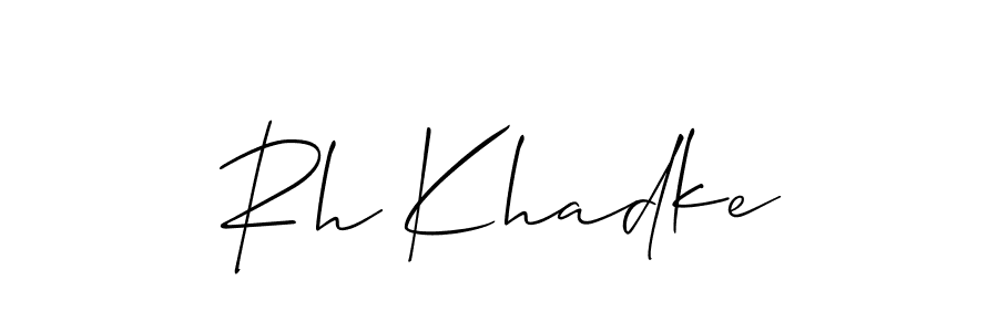 if you are searching for the best signature style for your name Rh Khadke. so please give up your signature search. here we have designed multiple signature styles  using Allison_Script. Rh Khadke signature style 2 images and pictures png