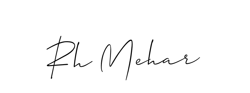 It looks lik you need a new signature style for name Rh Mehar. Design unique handwritten (Allison_Script) signature with our free signature maker in just a few clicks. Rh Mehar signature style 2 images and pictures png