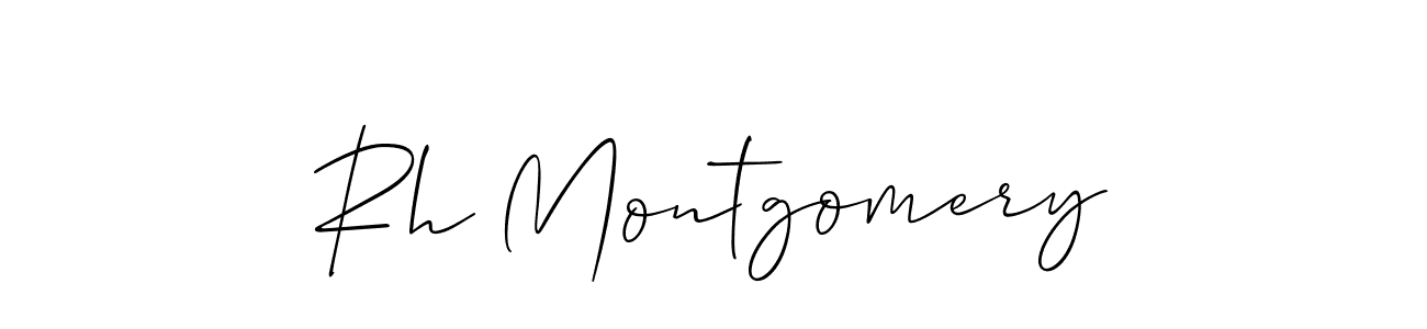 The best way (Allison_Script) to make a short signature is to pick only two or three words in your name. The name Rh Montgomery include a total of six letters. For converting this name. Rh Montgomery signature style 2 images and pictures png