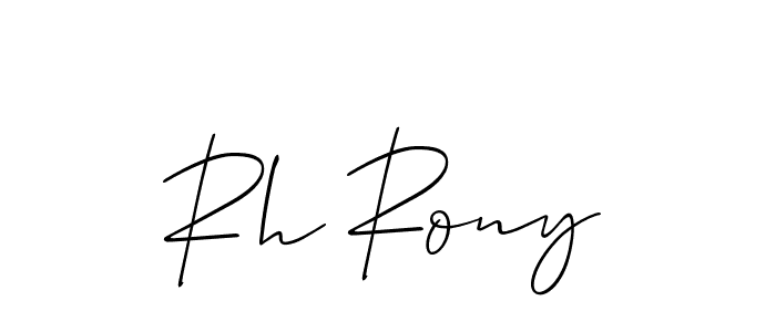 Similarly Allison_Script is the best handwritten signature design. Signature creator online .You can use it as an online autograph creator for name Rh Rony. Rh Rony signature style 2 images and pictures png