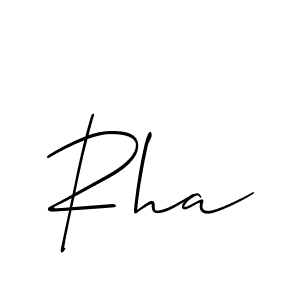 Create a beautiful signature design for name Rha. With this signature (Allison_Script) fonts, you can make a handwritten signature for free. Rha signature style 2 images and pictures png