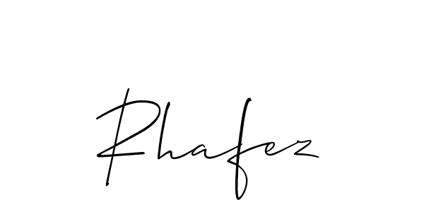 The best way (Allison_Script) to make a short signature is to pick only two or three words in your name. The name Rhafez include a total of six letters. For converting this name. Rhafez signature style 2 images and pictures png