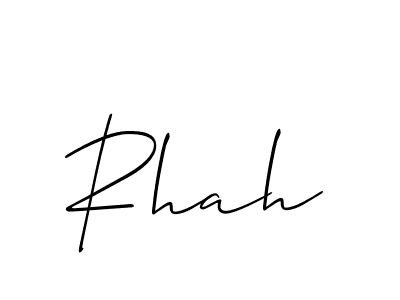 It looks lik you need a new signature style for name Rhah. Design unique handwritten (Allison_Script) signature with our free signature maker in just a few clicks. Rhah signature style 2 images and pictures png