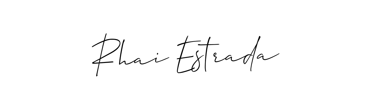 Design your own signature with our free online signature maker. With this signature software, you can create a handwritten (Allison_Script) signature for name Rhai Estrada. Rhai Estrada signature style 2 images and pictures png