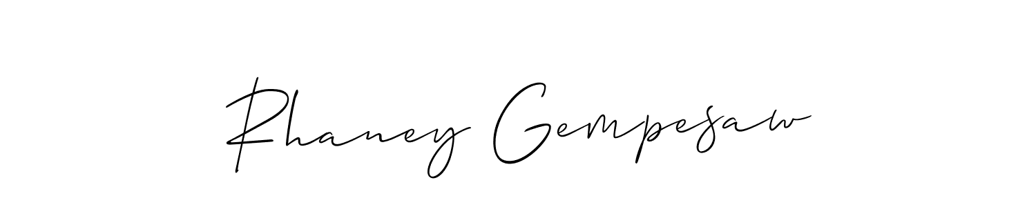 You should practise on your own different ways (Allison_Script) to write your name (Rhaney Gempesaw) in signature. don't let someone else do it for you. Rhaney Gempesaw signature style 2 images and pictures png