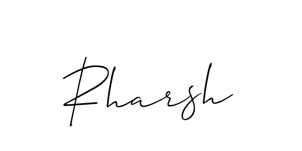 Similarly Allison_Script is the best handwritten signature design. Signature creator online .You can use it as an online autograph creator for name Rharsh. Rharsh signature style 2 images and pictures png