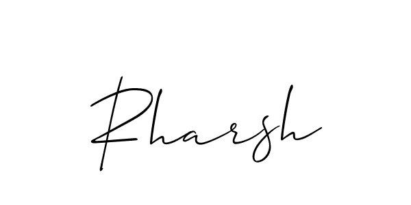 Similarly Allison_Script is the best handwritten signature design. Signature creator online .You can use it as an online autograph creator for name Rharsh. Rharsh signature style 2 images and pictures png