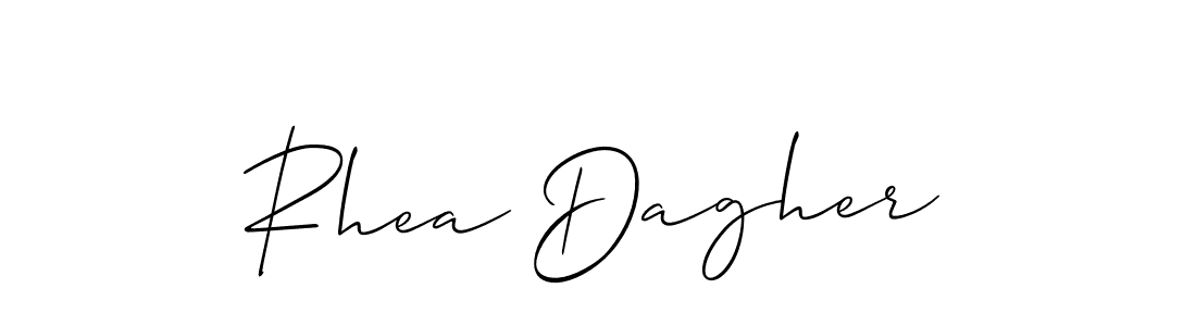 Also You can easily find your signature by using the search form. We will create Rhea Dagher name handwritten signature images for you free of cost using Allison_Script sign style. Rhea Dagher signature style 2 images and pictures png