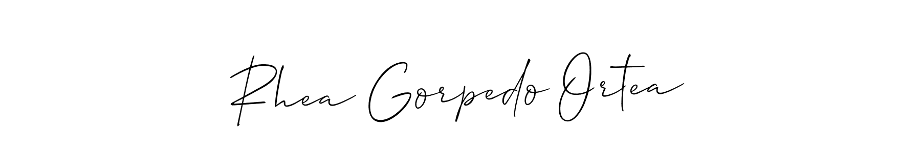 Rhea Gorpedo Ortea stylish signature style. Best Handwritten Sign (Allison_Script) for my name. Handwritten Signature Collection Ideas for my name Rhea Gorpedo Ortea. Rhea Gorpedo Ortea signature style 2 images and pictures png