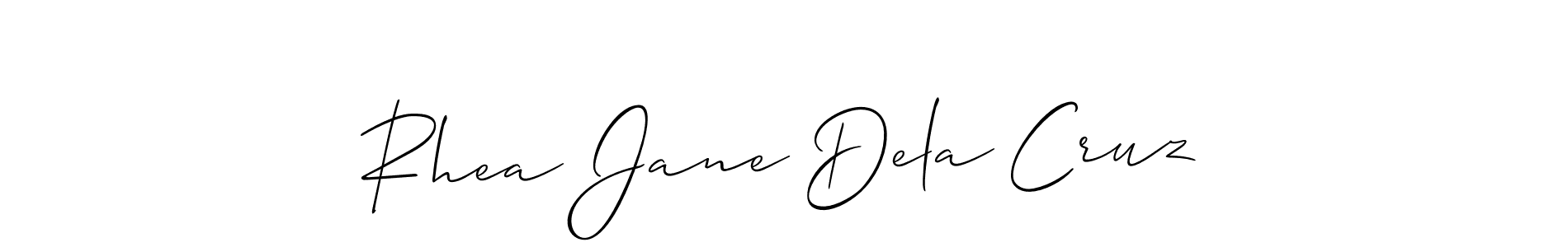Also You can easily find your signature by using the search form. We will create Rhea Jane Dela Cruz name handwritten signature images for you free of cost using Allison_Script sign style. Rhea Jane Dela Cruz signature style 2 images and pictures png