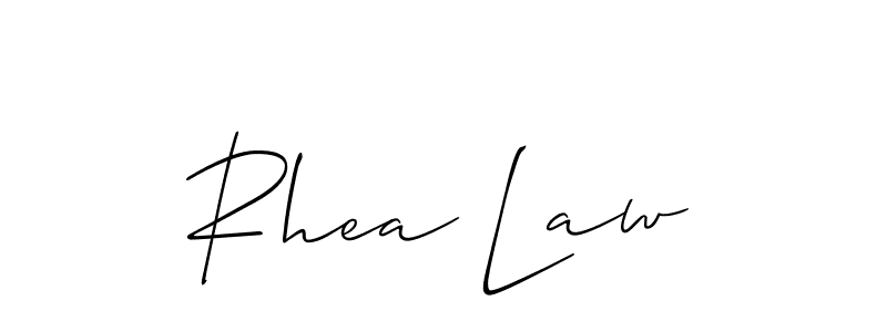 Similarly Allison_Script is the best handwritten signature design. Signature creator online .You can use it as an online autograph creator for name Rhea Law. Rhea Law signature style 2 images and pictures png