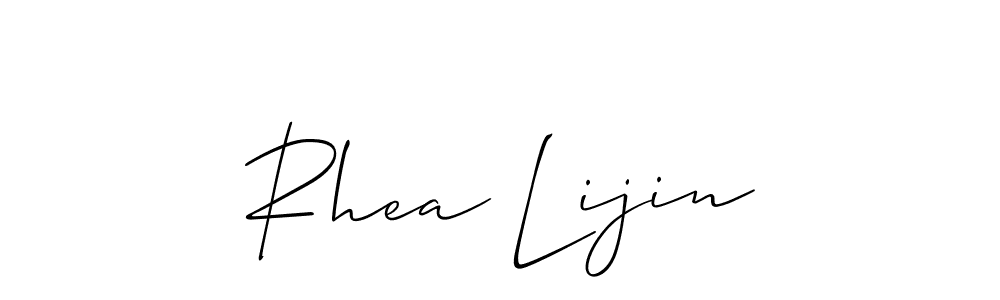 Use a signature maker to create a handwritten signature online. With this signature software, you can design (Allison_Script) your own signature for name Rhea Lijin. Rhea Lijin signature style 2 images and pictures png