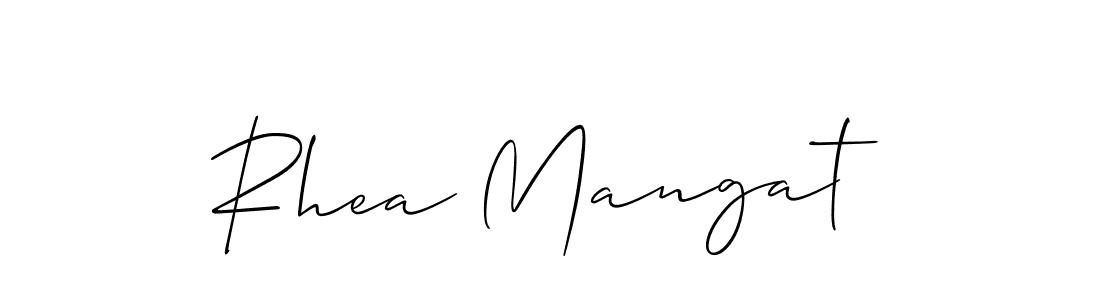 This is the best signature style for the Rhea Mangat name. Also you like these signature font (Allison_Script). Mix name signature. Rhea Mangat signature style 2 images and pictures png